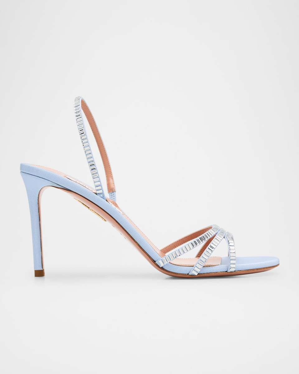 Memoire Crystal Grosgrain Halter Sandals